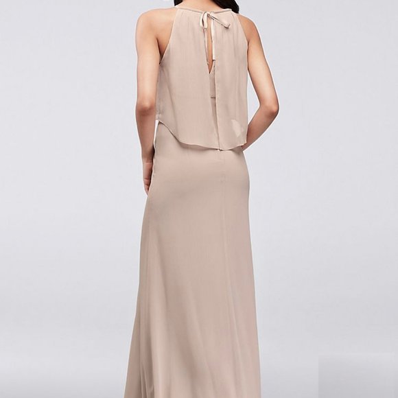 NEW Never Worn Chiffon Sheath Formal Dress - Picture 4 of 8